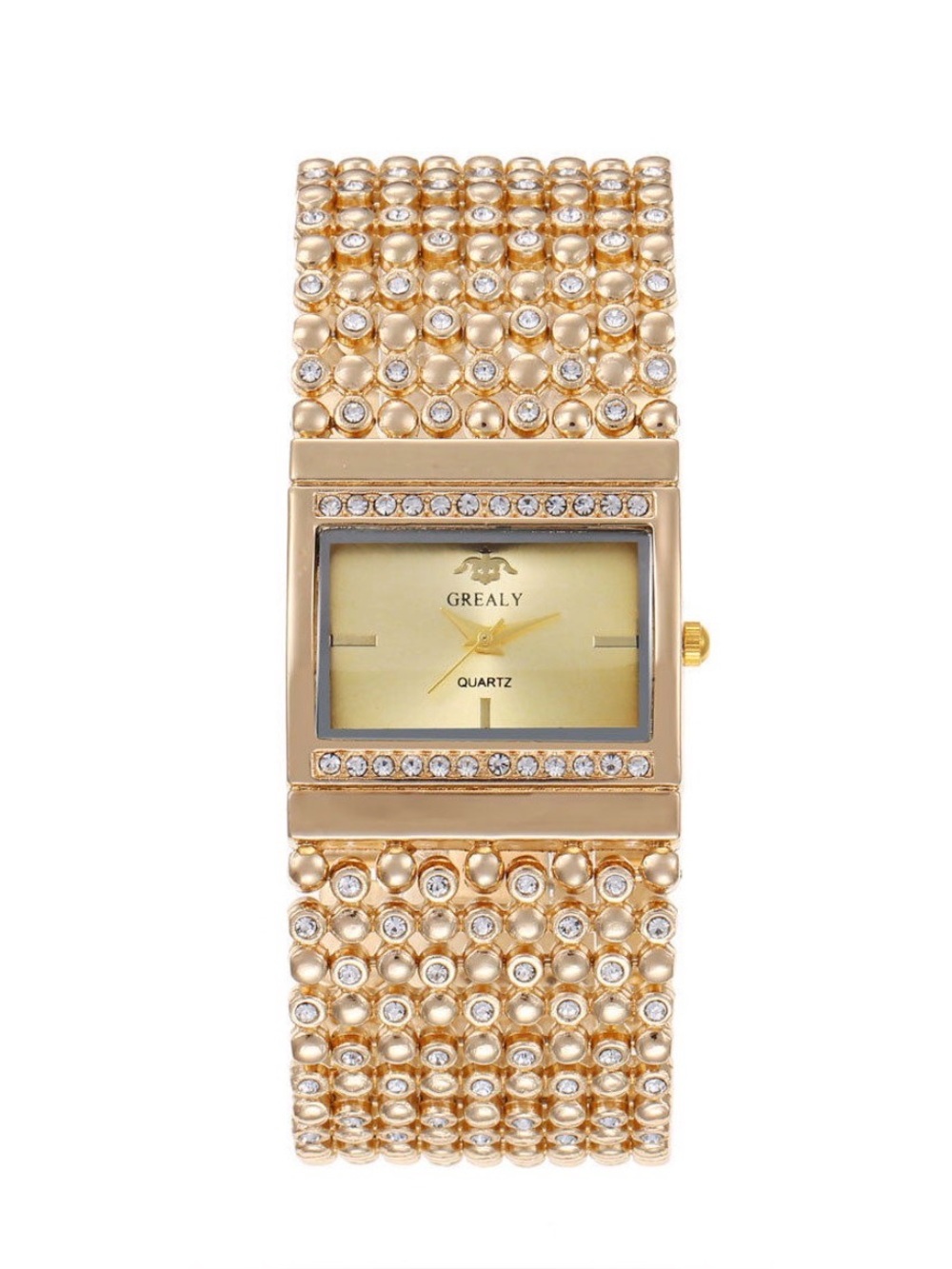 Gold Crystal-Accent Women's Bracelet Watch